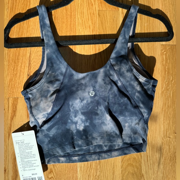 NWT Lululemon align tank diamond dye lunar rock/true navy size 6 - Picture 3 of 4